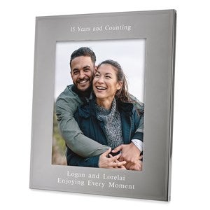 Engraved Anniversary Tremont Gunmetal 8x10 Picture Frame- Vertical/Portrait - 43371-V