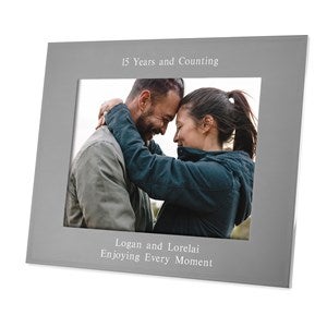 Engraved Anniversary Tremont Gunmetal 8x10 Picture Frame - Horizontal/Landscape - 43371-H