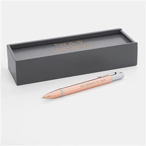 Engraved Reflections Rose Gold  Silver Pen and Box - 43493