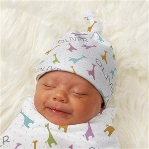 Baby Zoo Animals Personalized Baby Top Knot Hat - 43697