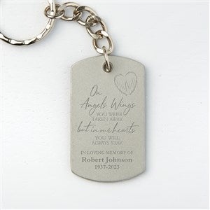 On Angel's Wings Personalized Dog Tag Keychain - 43849