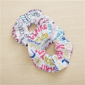 Trendy Repeating Name Personalized Scrunchie 2pc Set