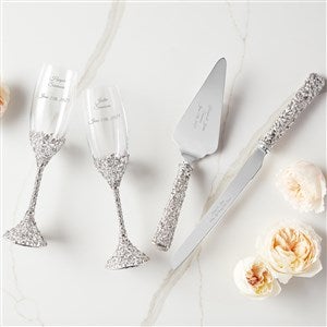 Engraved Floral Jeweled Wedding Gift Set - 43992