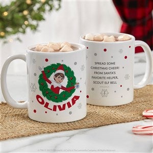 The Elf on the Shelf® Wreath Personalized Christmas Mug 11 oz.- White - 44046-S