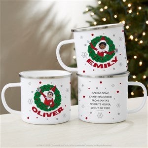 The Elf on the Shelf® Wreath Personalized Christmas Camp Mug- Large - 44047-L
