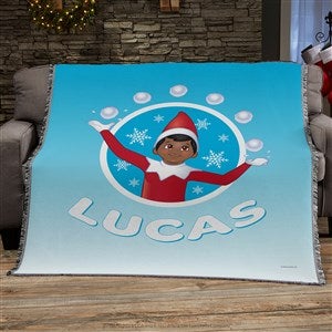 The Elf on the Shelf® Snowball Personalized 56x60 Woven Throw - 44162-A