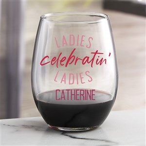 Galentine's Day Personalized Valentine's Day Stemless Wine Glass - 44441-S