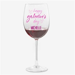 Galantines Day Personalized Valentines Day Red Wine Glass - 44441-R