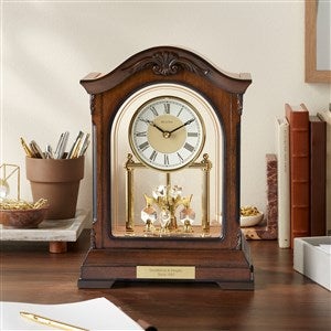 Engraved Bulova Durant Crystal Pendulum Milestone Clock
