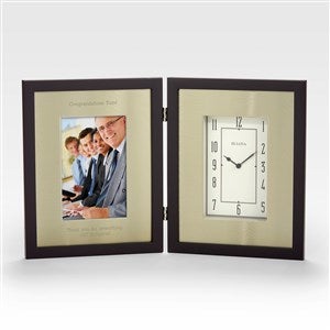 Engraved Bulova Winfield Frame Retirement Clock