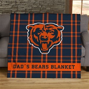 NFL Plaid Pattern Chicago Bears Personalized 60x80 Plush Fleece Blanket - 44598-FL