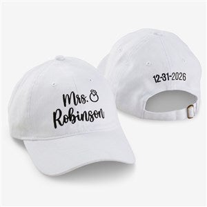 Bride Bling Embroidered Baseball Cap-White - 44667-W