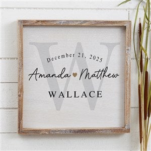 Simply Us Personalized Wedding Whitewashed Frame Wall Art- 12