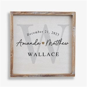 Simply Us Personalized Wedding Whitewashed Frame Wall Art- 12