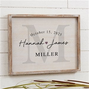 Simply Us Personalized Wedding Whitewashed Frame Wall Art- 14