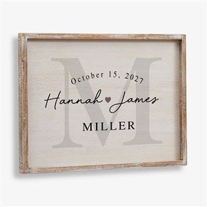 Simply Us Personalized Wedding Whitewashed Frame Wall Art- 14