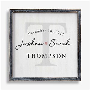 Simply Us Personalized Wedding Blackwashed Frame Wall Art- 12