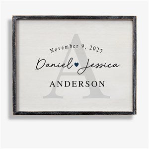 Simply Us Personalized Wedding Blackwashed Frame Wall Art- 14