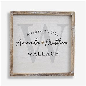 Simply Us Personalized Wedding Whitewashed Frame Wall Art- 12