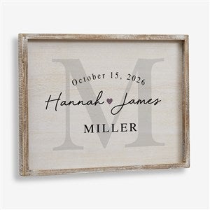 Simply Us Personalized Wedding Whitewashed Frame Wall Art- 14