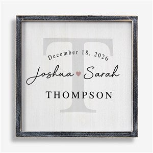 Simply Us Personalized Wedding Blackwashed Frame Wall Art- 12