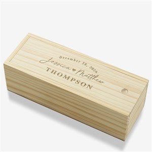 Simply Us Engraved Wedding Wood Wine Box - 44674