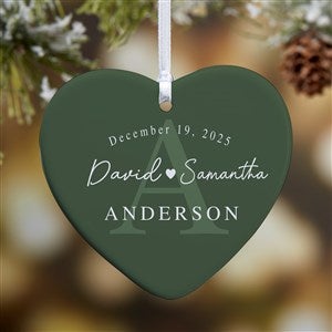 Simply Us Personalized Wedding Heart Ornament- 3.25