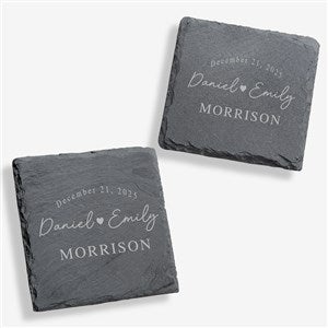 Simply Us Engraved Wedding Slate Coaster Set - 44686