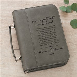 Love is Patient Personalized Bible Cover - Charcoal - 44947