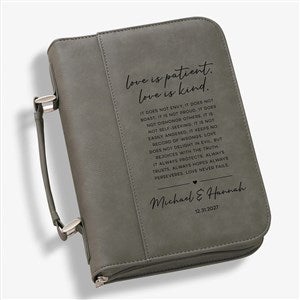 Love is Patient Personalized Bible Cover - Charcoal - 44947