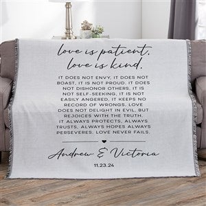 Love is Patient Personalized 56x60 Woven Throw - 44949-A