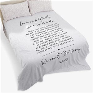 Love is Patient Personalized 90x108 Plush King Fleece Blanket - 44949-K