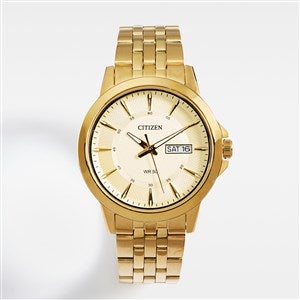 Engraved Citizen Milestone Gold  Steel Quartz Watch - 44995