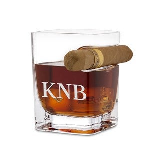 Etched Corkcicle Monogram Square Cigar Glass - 45095