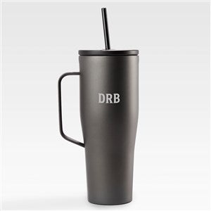 Corkcicle Engraved Monogram Cold Cup with Handle - 30oz Grey - 45153-CGR