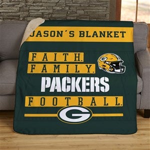 NFL Faith  Family Green Bay Packers Personalized 50x60 Sherpa Blanket - 45318-S