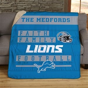 NFL Faith  Family Detroit Lions Personalized 60x80 Sherpa Blanket - 45359-SL