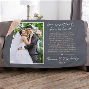 Love is Patient Personalized 50x60 Sherpa Photo Blanket - 45392-S