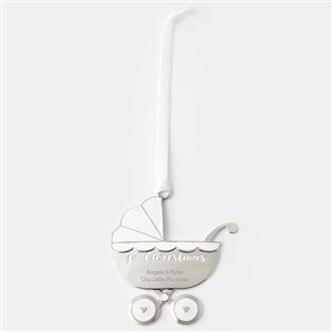 Engraved Babys First Christmas Carriage Metal Ornament - 45402