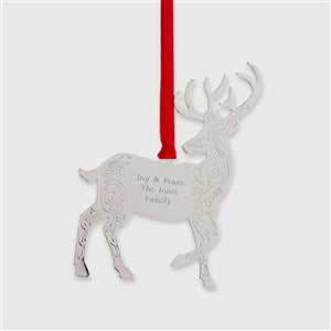 Engraved Silver Reindeer Metal Ornament - 45405