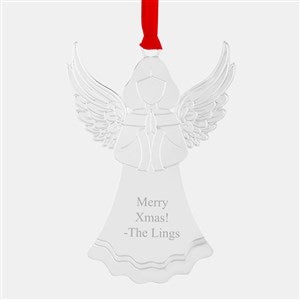 Engraved Silver Angel Metal Ornament - 45410