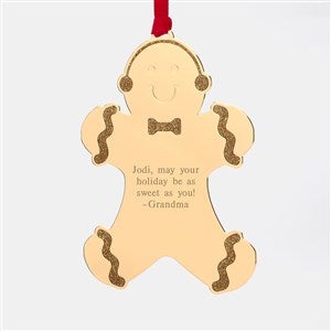 Engraved Gold Gingerbread Holiday Ornament - 45453