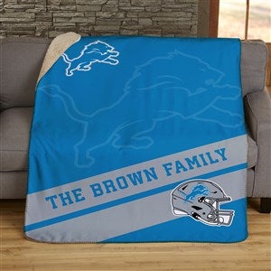 NFL Corner Logo Detroit Lions Personalized 50x60 Sherpa Blanket - 45466-S