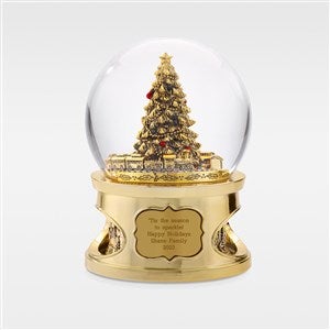 Engraved Large Golden Musical Tree Snow Globe - 45530