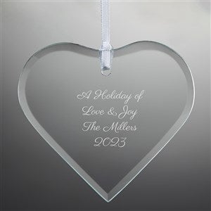 Engraved Glass Heart Ornament - 45790-S