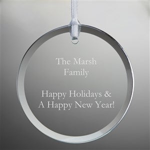 Engraved Round Glass Ornament - 45791