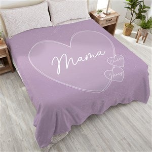 A Mother's Heart Personalized 90x90 Plush Queen Fleece Blanket - 45853-QU