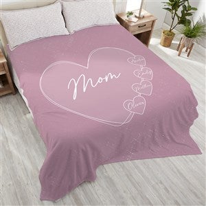 A Mother's Heart Personalized 90x108 Plush King Fleece Blanket - 45853-K