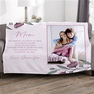 Floral Message for Mom Personalized 50x60 Plush Fleece Blanket - 45896-F