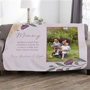Floral Message for Mom Personalized 60x80 Sherpa Blanket - 45896-SL